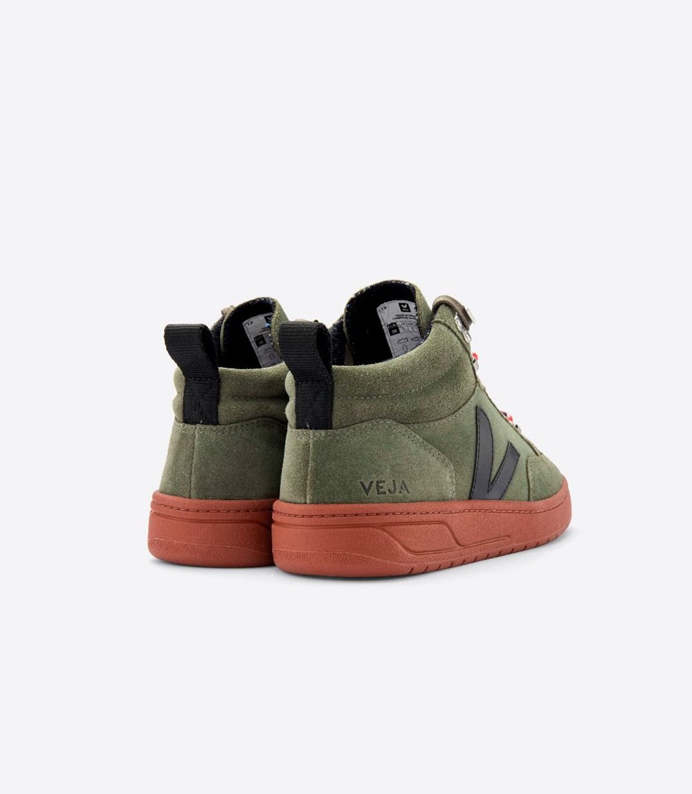 Veja Trainers Mens Olive/Black - Roraima Suede - LDZF-29563